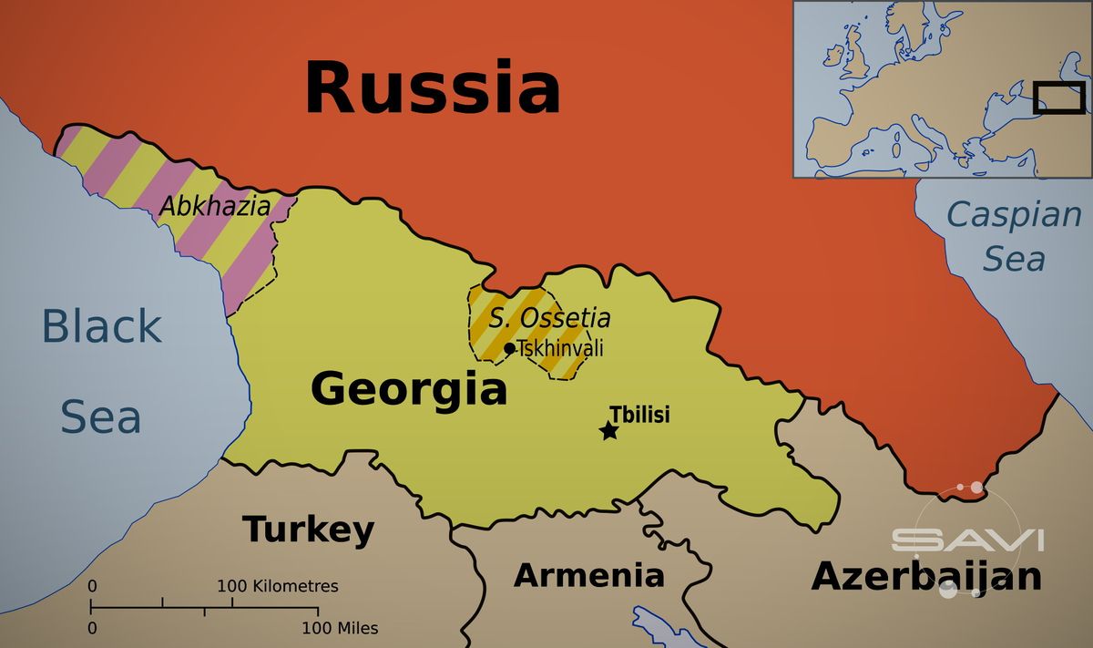 Georgia Ossetia Russia и Абхазия en